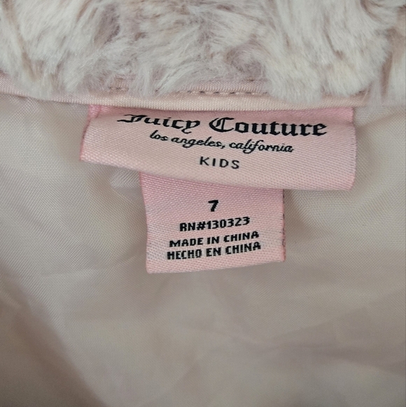 JUICY COUTURE PLUSH DRESS PeaCOAT Blush Pink Girls 7 - Picture 3 of 5
